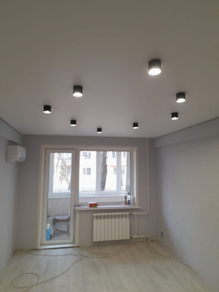 Пример тканевого потолка для детской 18 м²