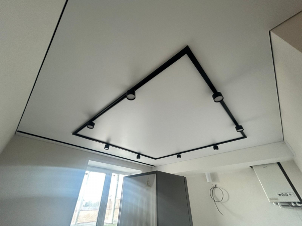 Потолок с треками в гостиной